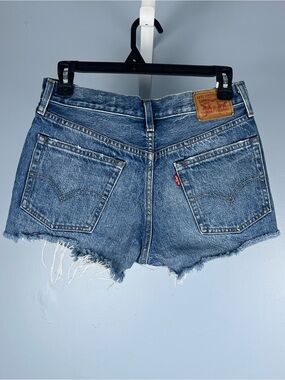 Levis 501 denim cutoff shorts white oak cone denim
